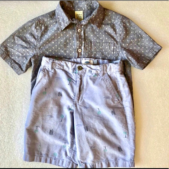 Boys Set Lot Polo And Shorts Size 8 - Picture 1 of 8